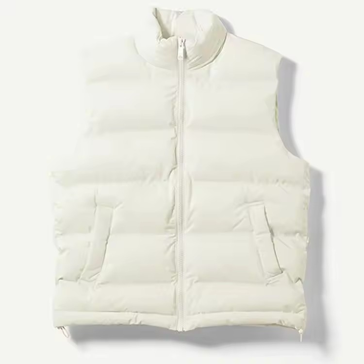 Men's custom polyester puffer vest padded for winter with front zipper