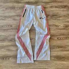 Custom design OEM men Straight Leg Ribbon running man track pants